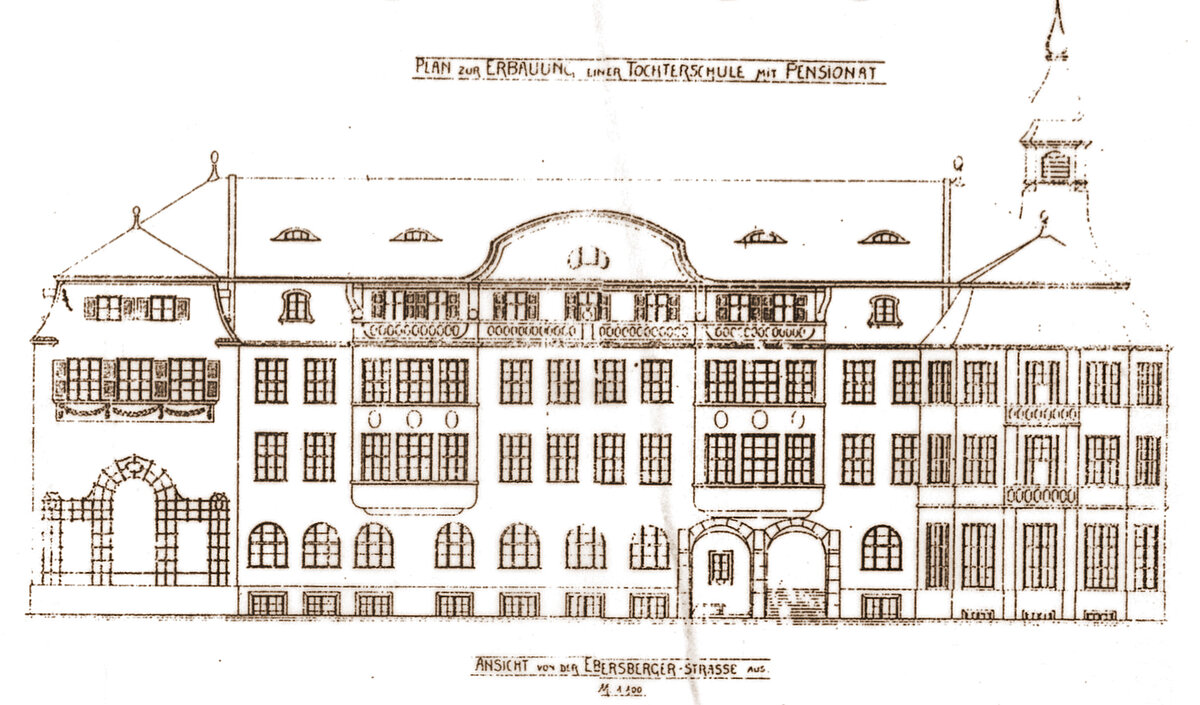 Höhere Töchterschule, Ebersberger Straße 3, Planansicht von 1907